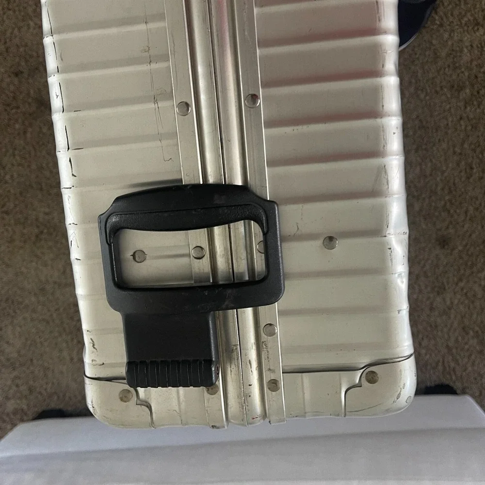 Vintage Rimowa Large Suitcase Two Wheeled Silver Aluminum Trunk Made in‎ Germany